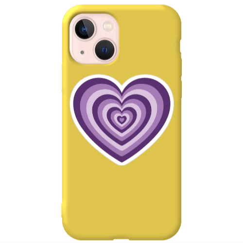 Apple iPhone 13 My Heart Is Yours 2 Yellow Colored Silicone TPU Θήκη