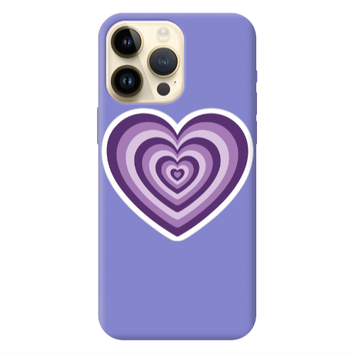Apple iPhone 13 Pro Max My Heart Is Yours 2 Purple Colored Silicone TPU Θήκη