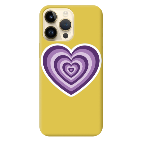 Apple iPhone 13 Pro Max My Heart Is Yours 2 Yellow Colored Silicone TPU Θήκη