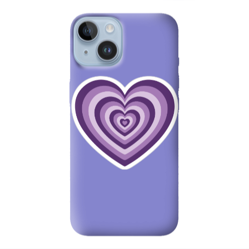 Apple iPhone 14  My Heart Is Yours 2 Purple Colored Silicone TPU Θήκη
