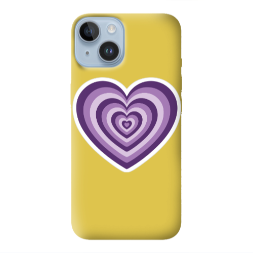 Apple iPhone 14 Plus My Heart Is Yours 2 Yellow Colored Silicone TPU Θήκη