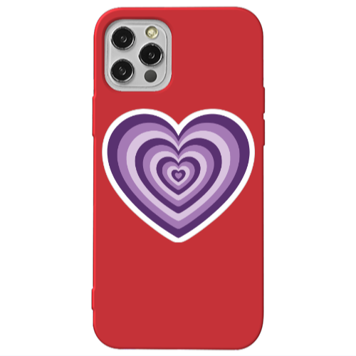 Apple iPhone 12 Pro My Heart Is Yours 2 Red Colored Silicone TPU Θήκη
