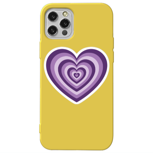 Apple iPhone 12 Pro My Heart Is Yours 2 Yellow Colored Silicone TPU Θήκη