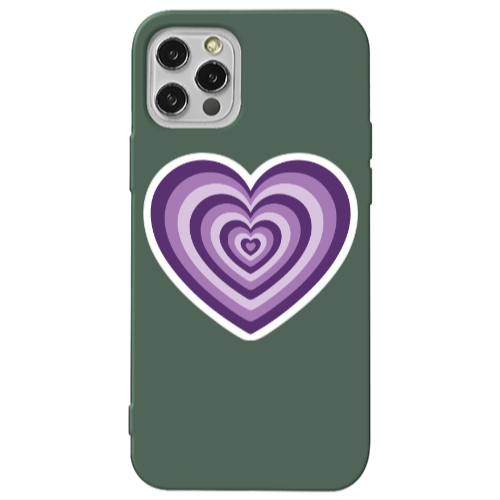 Apple iPhone 12 Pro My Heart Is Yours 2 Dark Green Colored Silicone TPU Θήκη