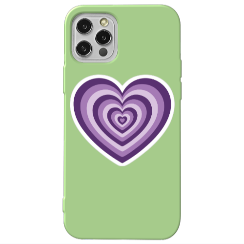 Apple iPhone 12 Pro My Heart Is Yours 2 Light Green Colored Silicone TPU Θήκη