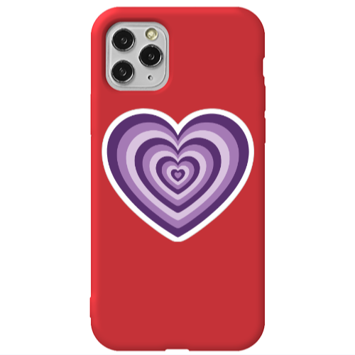 Apple iPhone 11 Pro Max My Heart Is Yours 2 Red Colored Silicone TPU Θήκη