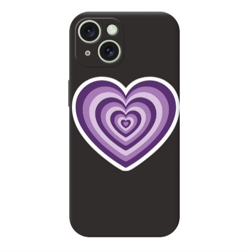 Apple iPhone 15 My Heart Is Yours 2 Black Colored Silicone TPU Θήκη