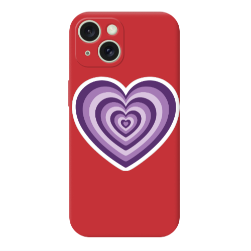 Apple iPhone 15 My Heart Is Yours 2 Red Colored Silicone TPU Θήκη
