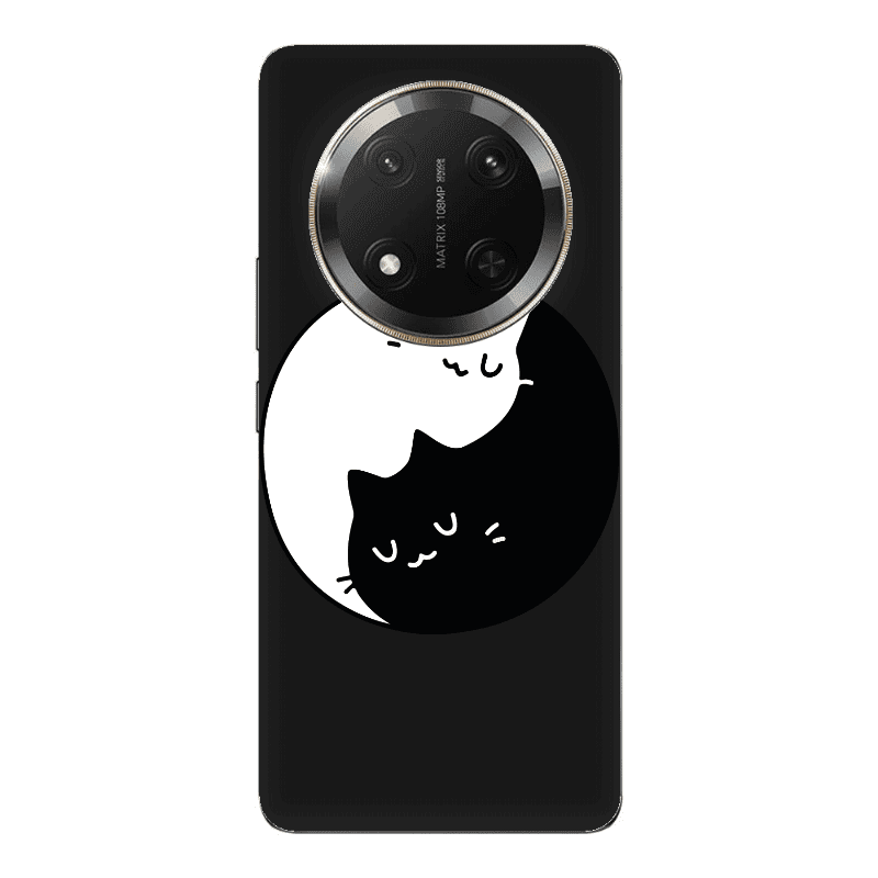 Honor Magic 7 Lite Bundle of love Black Colored Silicone TPU Θήκη