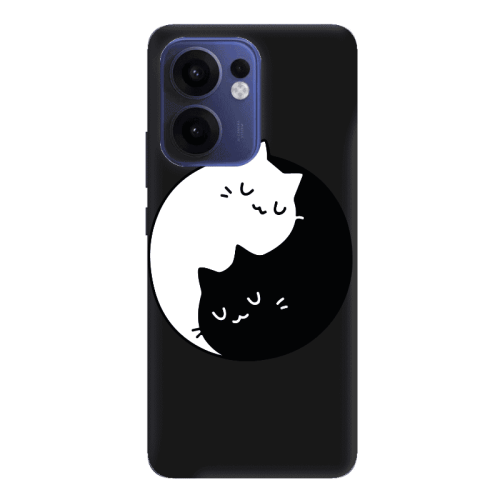 Oppo Reno 13 F Bundle of love Black Colored Silicone TPU Θήκη