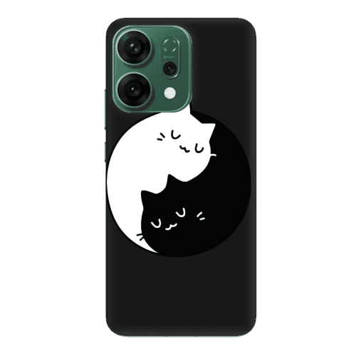 Oppo RENO 14 Bundle of love Black Colored Silicone TPU Θήκη