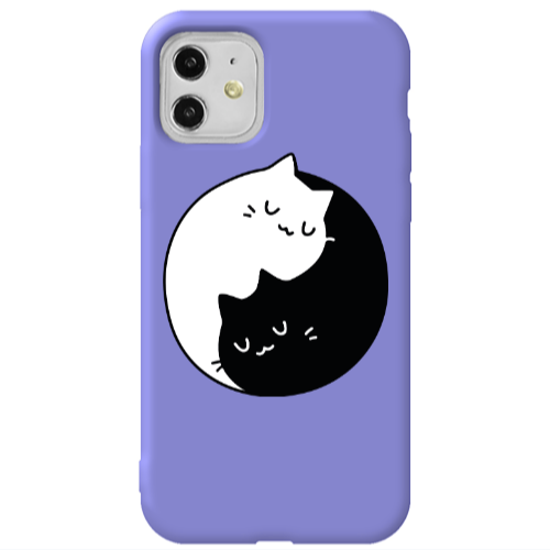 Apple iPhone 11  Bundle of love Purple Colored Silicone TPU Θήκη