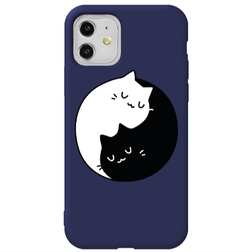 Apple iPhone 11  Bundle of love Dark blue Colored Silicone TPU Θήκη