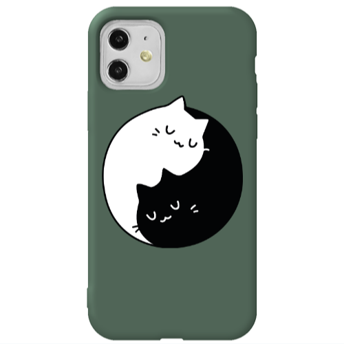 Apple iPhone 11  Bundle of love Dark Green Colored Silicone TPU Θήκη