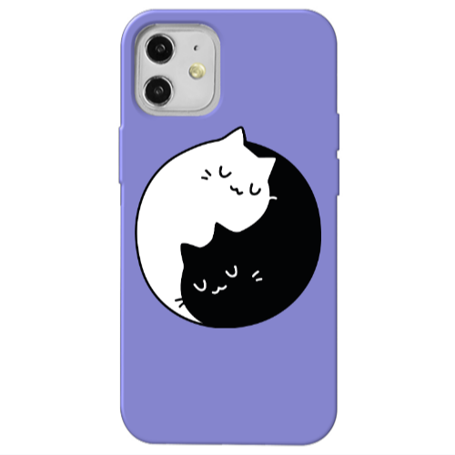 Apple iPhone 12 Bundle of love Purple Colored Silicone TPU Θήκη