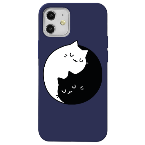 Apple iPhone 12 Bundle of love Dark blue Colored Silicone TPU Θήκη