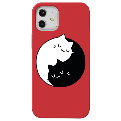 Apple iPhone 12 Bundle of love Red Colored Silicone TPU Θήκη