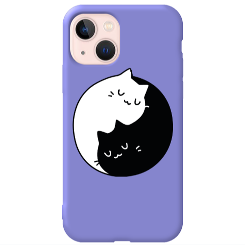Apple iPhone 13 Bundle of love Purple Colored Silicone TPU Θήκη