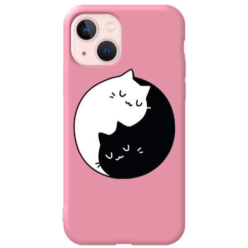 Apple iPhone 13 Bundle of love Pink Colored Silicone TPU Θήκη