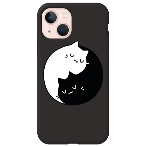 Apple iPhone 13 Bundle of love Black Colored Silicone TPU Θήκη