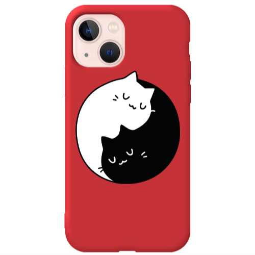 Apple iPhone 13 Bundle of love Red Colored Silicone TPU Θήκη