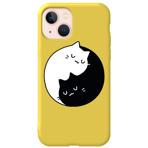 Apple iPhone 13 Bundle of love Yellow Colored Silicone TPU Θήκη