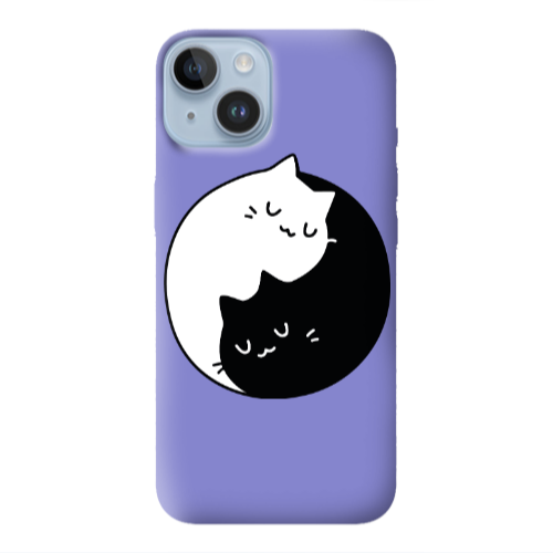 Apple iPhone 14  Bundle of love Purple Colored Silicone TPU Θήκη