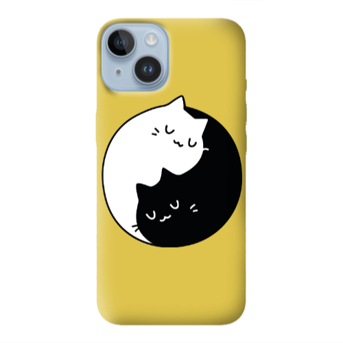 Apple iPhone 14 Plus Bundle of love Yellow Colored Silicone TPU Θήκη