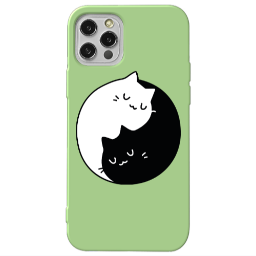 Apple iPhone 12 Pro Max Bundle of love Light Green Colored Silicone TPU Θήκη