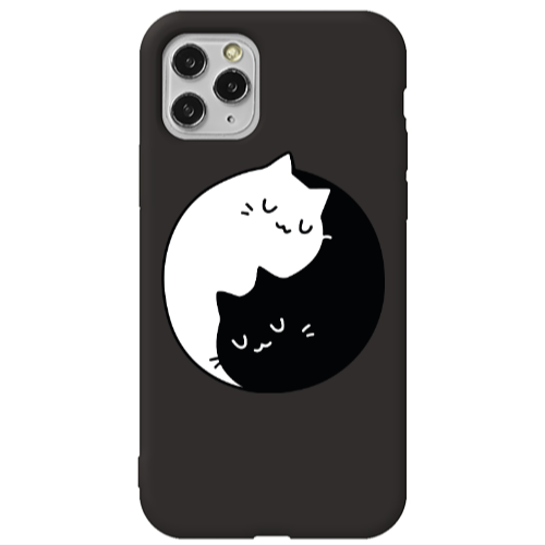 Apple iPhone 11 Pro Max Bundle of love Black Colored Silicone TPU Θήκη
