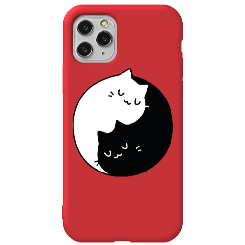 Apple iPhone 11 Pro Max Bundle of love Red Colored Silicone TPU Θήκη