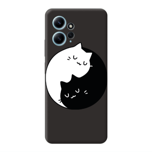 Xiaomi Redmi Note 12 4G Bundle of love Black Colored Silicone TPU Θήκη