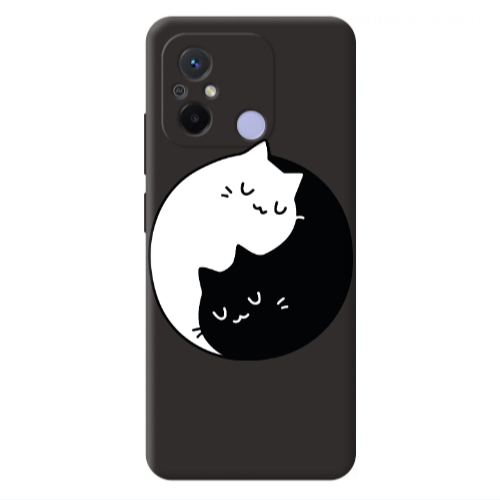 Xiaomi Redmi 12C Bundle of love Black Colored Silicone TPU Θήκη