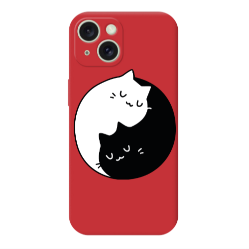 Apple iPhone 15 Bundle of love Red Colored Silicone TPU Θήκη