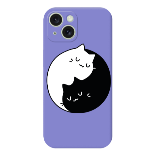 Apple iPhone 15 Plus Bundle of love Purple Colored Silicone TPU Θήκη