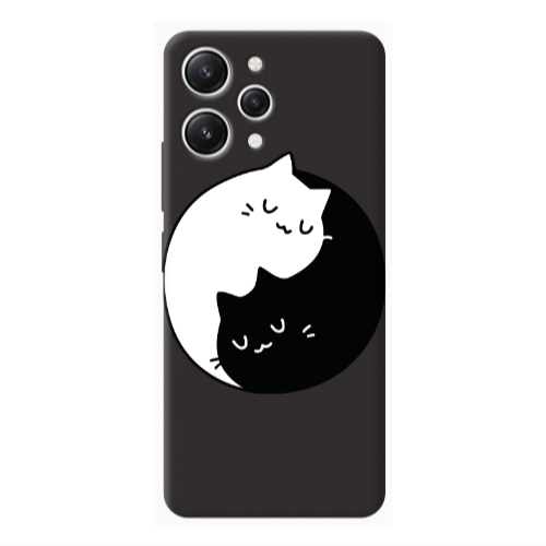 Xiaomi Redmi 12 Bundle of love Black Colored Silicone TPU Θήκη