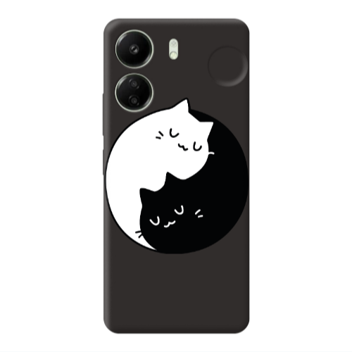 Xiaomi Redmi 13C Bundle of love Black Colored Silicone TPU Θήκη