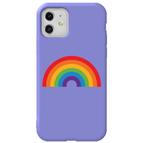 Apple iPhone 11  Rainbow Mini Purple Colored Silicone TPU Θήκη