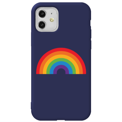 Apple iPhone 11  Rainbow Mini Dark blue Colored Silicone TPU Θήκη