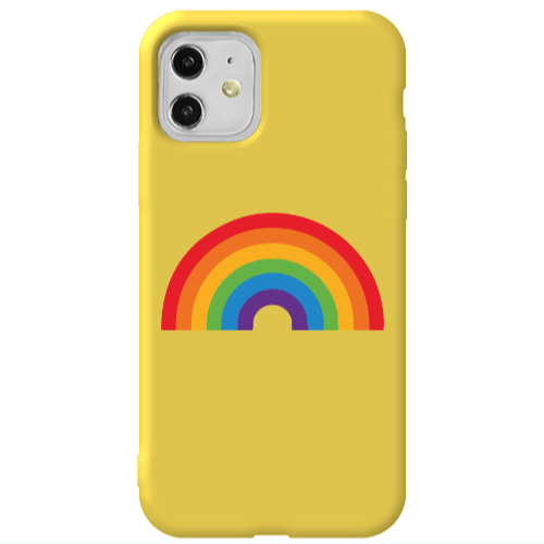 Apple iPhone 11  Rainbow Mini Yellow Colored Silicone TPU Θήκη