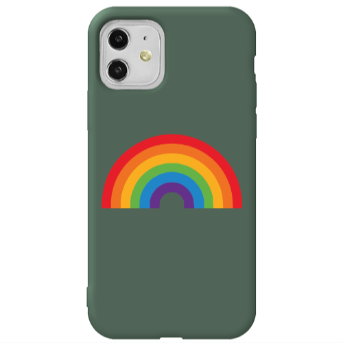 Apple iPhone 11  Rainbow Mini Dark Green Colored Silicone TPU Θήκη