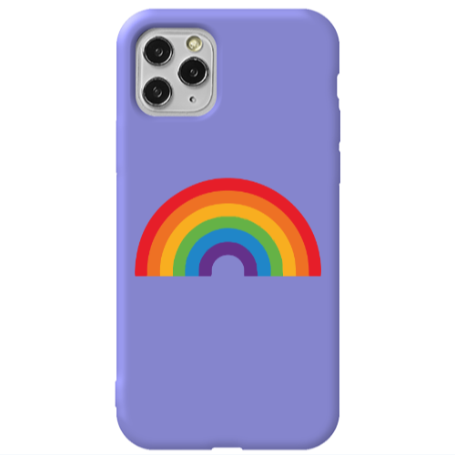 Apple iPhone 11 Pro Rainbow Mini Purple Colored Silicone TPU Θήκη