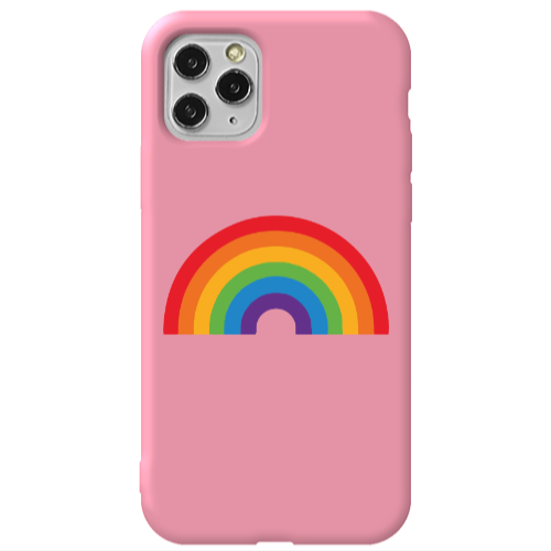 Apple iPhone 11 Pro Rainbow Mini Pink Colored Silicone TPU Θήκη