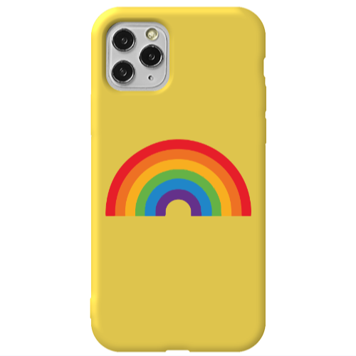 Apple iPhone 11 Pro Rainbow Mini Yellow Colored Silicone TPU Θήκη
