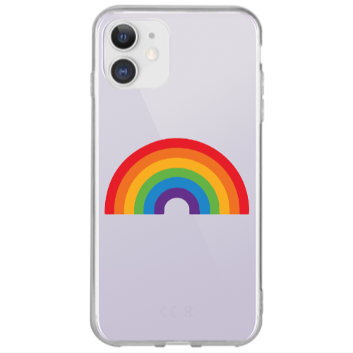 Apple iPhone 12 Rainbow Mini Transparent Silicone TPU Θήκη