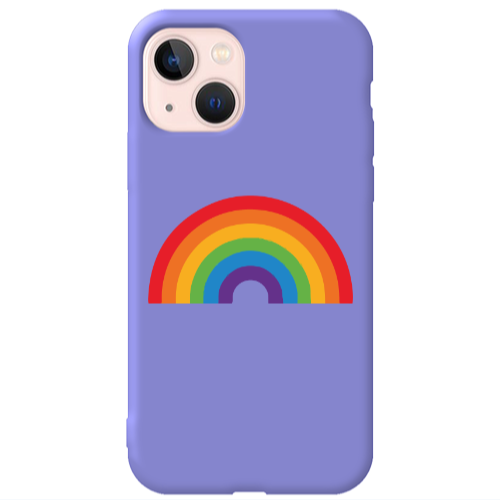 Apple iPhone 13 Rainbow Mini Purple Colored Silicone TPU Θήκη