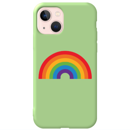 Apple iPhone 13 Rainbow Mini Light Green Colored Silicone TPU Θήκη