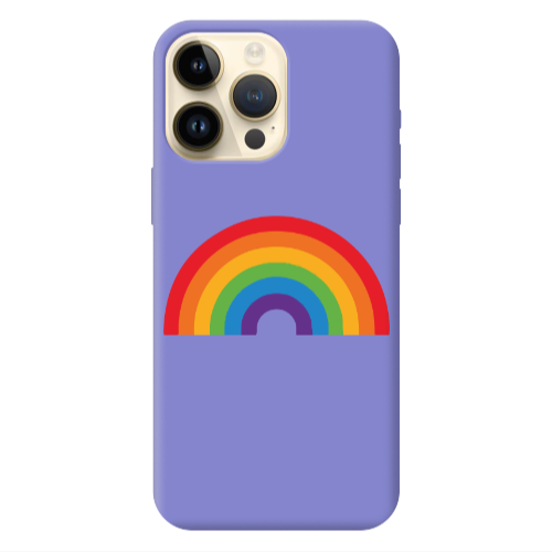 Apple iPhone 13 Pro Max Rainbow Mini Purple Colored Silicone TPU Θήκη