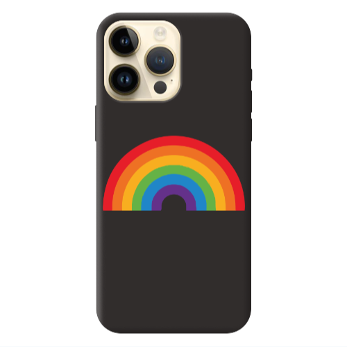 Apple iPhone 13 Pro Max Rainbow Mini Black Colored Silicone TPU Θήκη
