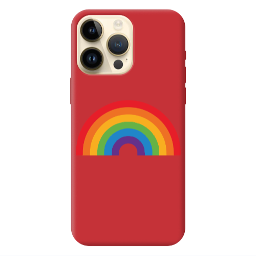 Apple iPhone 13 Pro Max Rainbow Mini Red Colored Silicone TPU Θήκη
